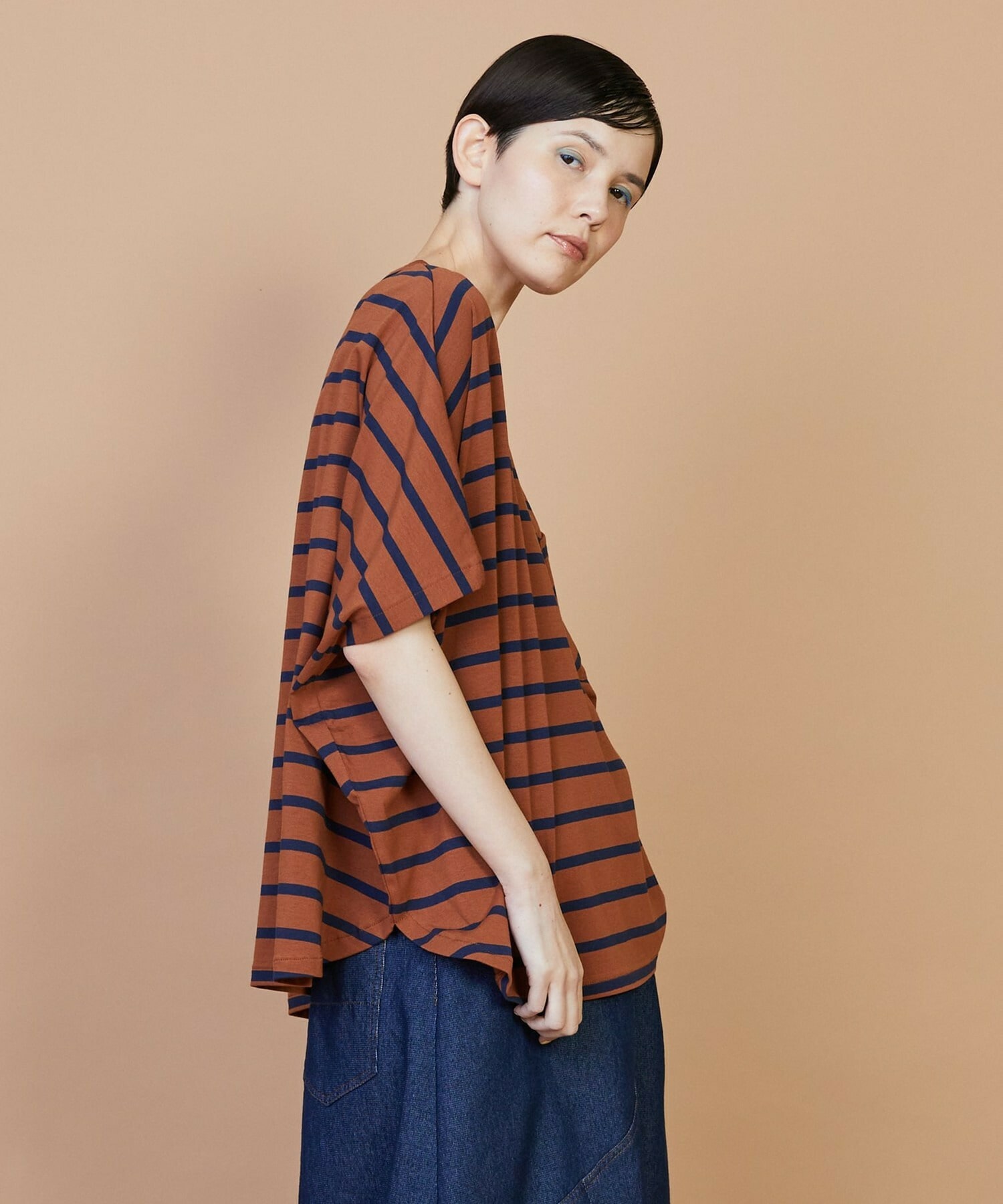 【FRAPBOIS】サークルボーダー カットソー 詳細画像 ブラック 4