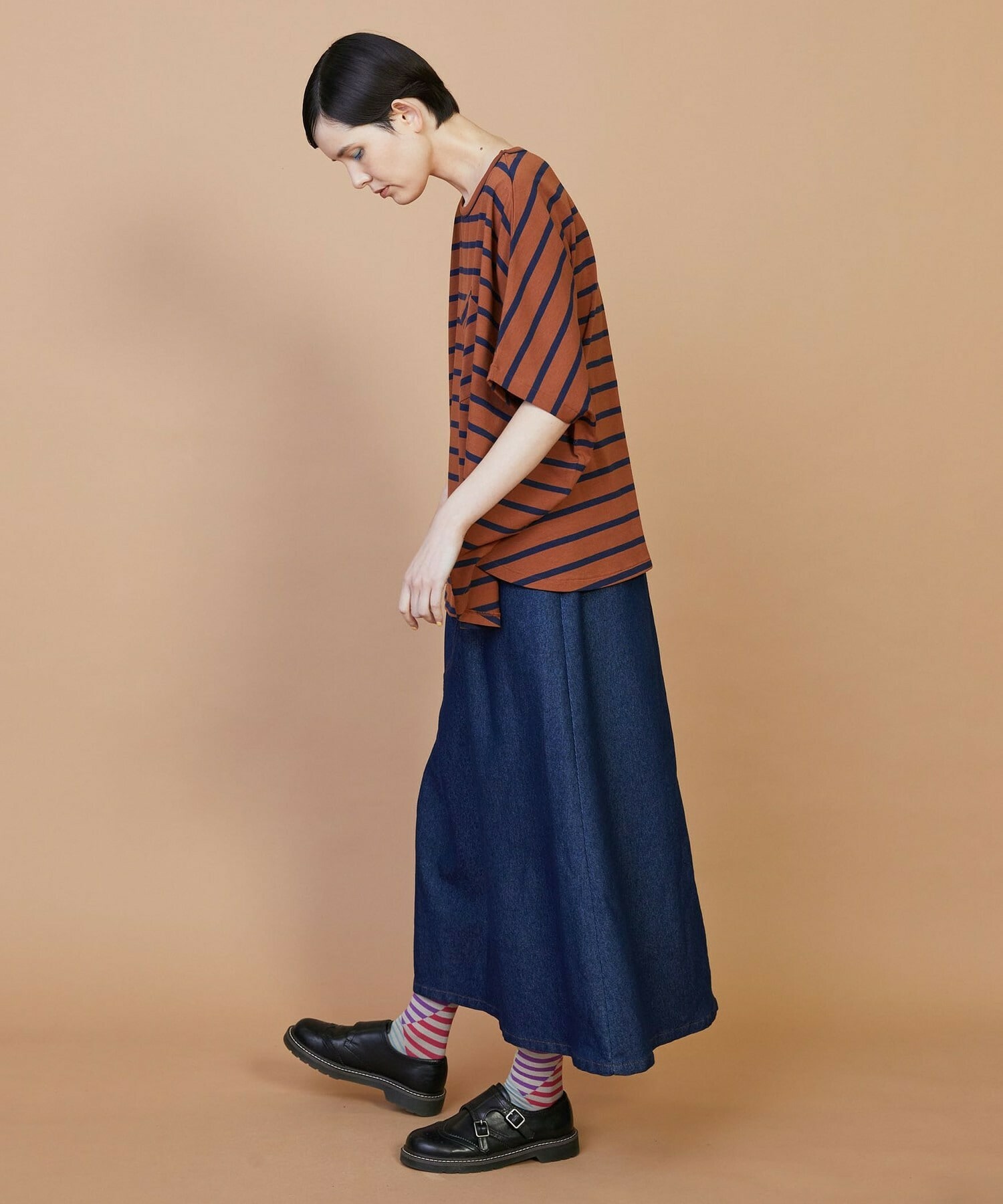 【FRAPBOIS】サークルボーダー カットソー 詳細画像 ブラック 6