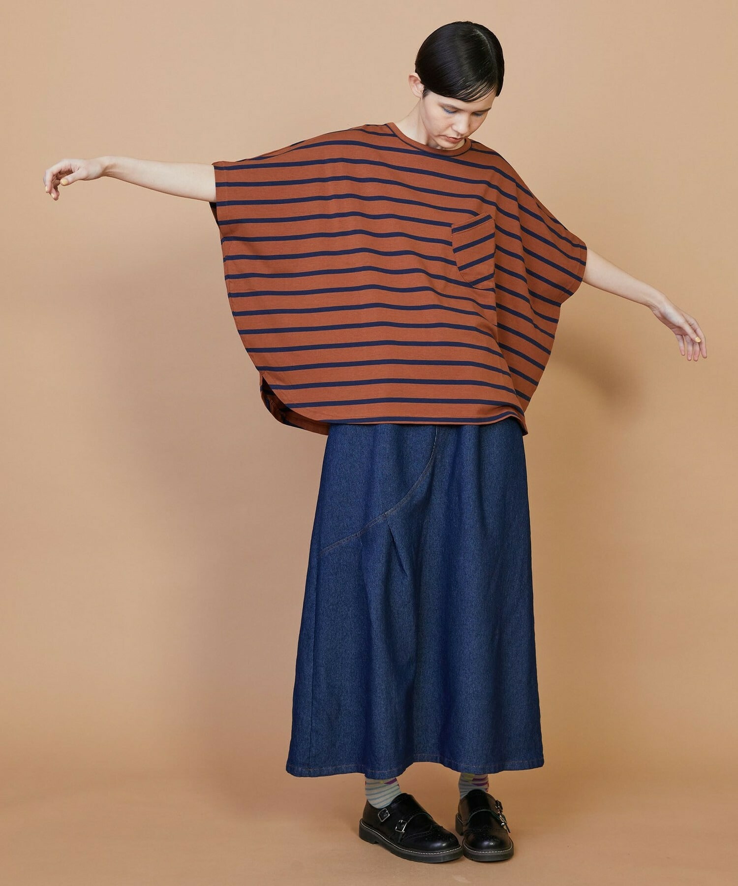 【FRAPBOIS】サークルボーダー カットソー 詳細画像 ブラック 7