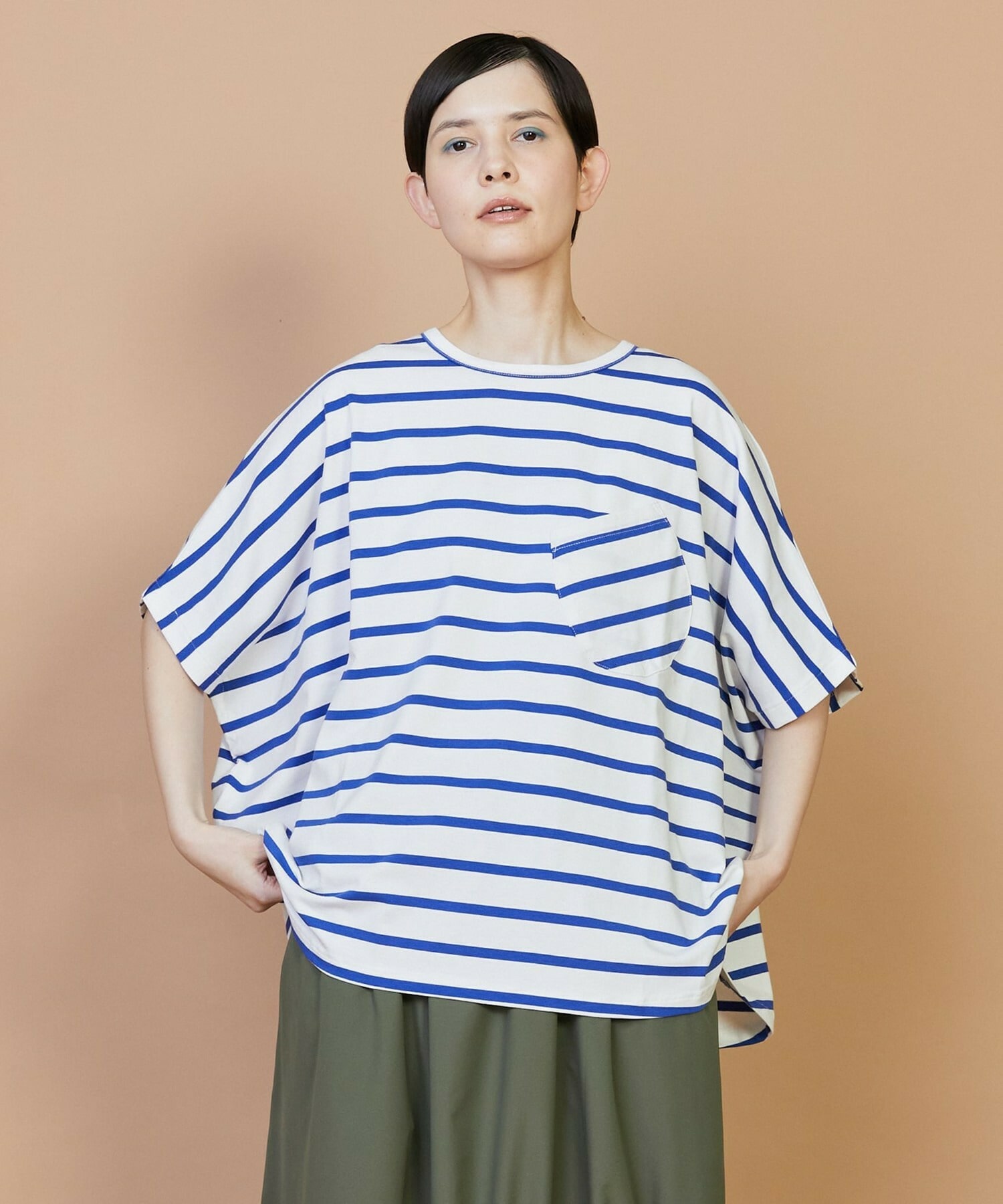 【FRAPBOIS】サークルボーダー カットソー 詳細画像 ホワイト 1