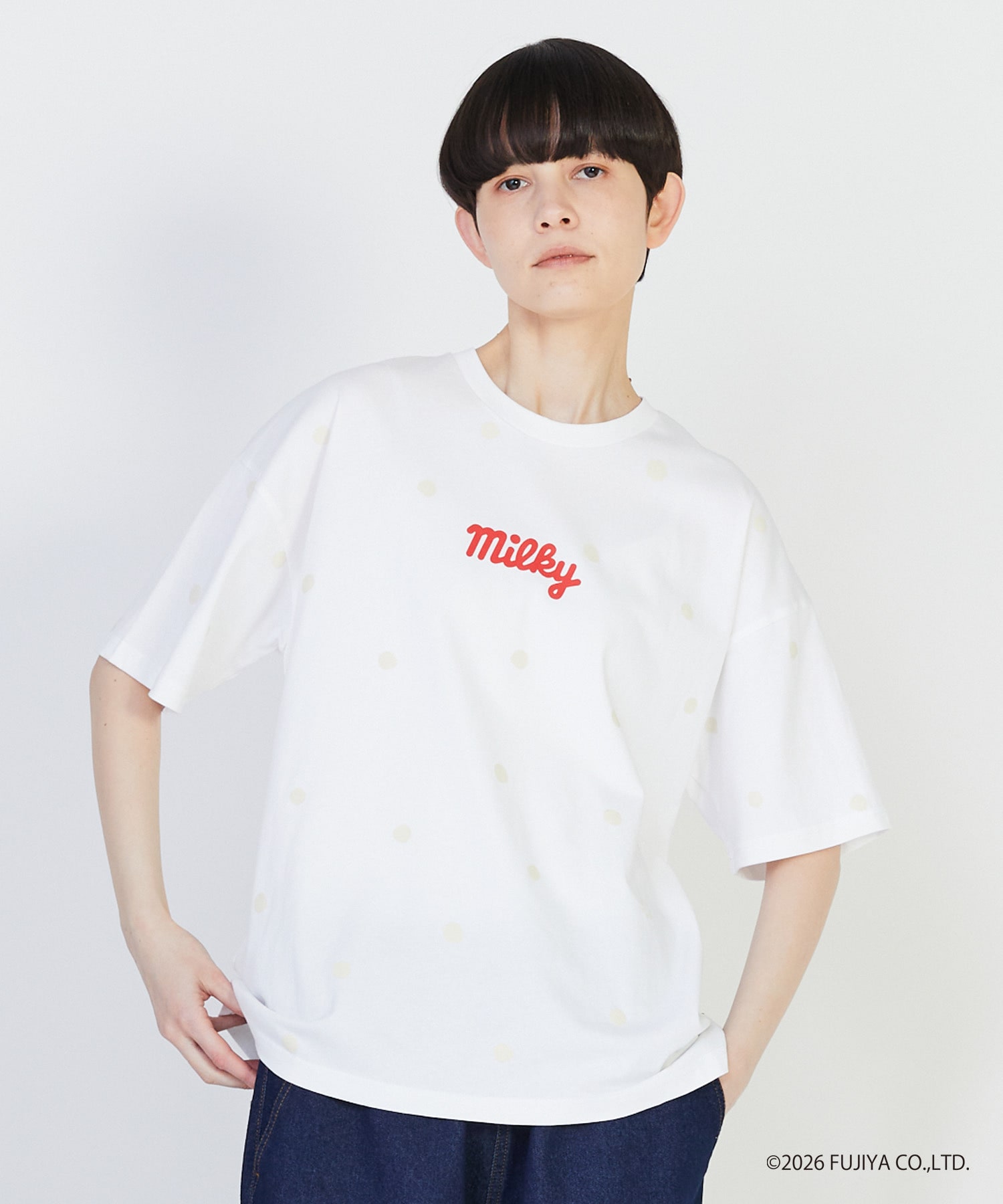 【FRAPBOIS】ミルキードットＴシャツ 詳細画像 ブラック 1