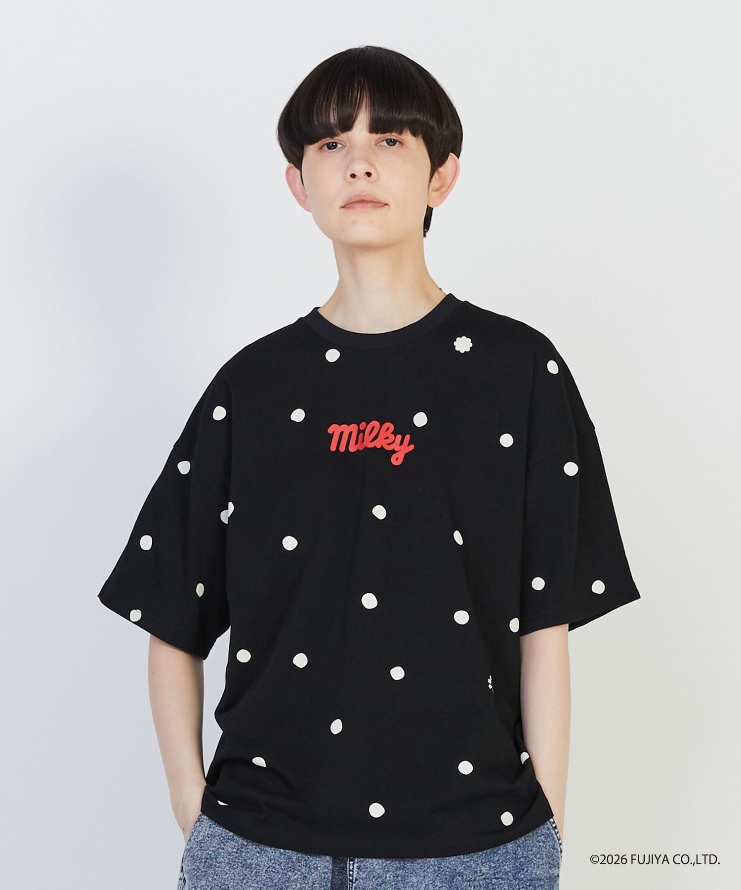 【FRAPBOIS】ミルキードットＴシャツ 詳細画像 ブラック 1