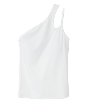 【Julier】YOGA FITアシメミドルトップス/パット付き・UVカット・吸汗速乾・ホットヨガ対応・水着・水陸両用 詳細画像 ホワイト 1