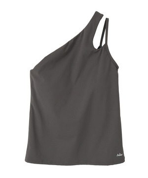 【Julier】YOGA FITアシメミドルトップス/パット付き・UVカット・吸汗速乾・ホットヨガ対応・水着・水陸両用 詳細画像 グレー 1