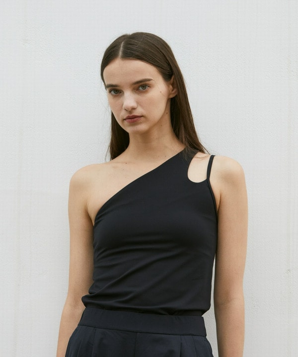 【Julier】YOGA FITアシメミドルトップス/パット付き・UVカット・吸汗速乾・ホットヨガ対応・水着・水陸両用