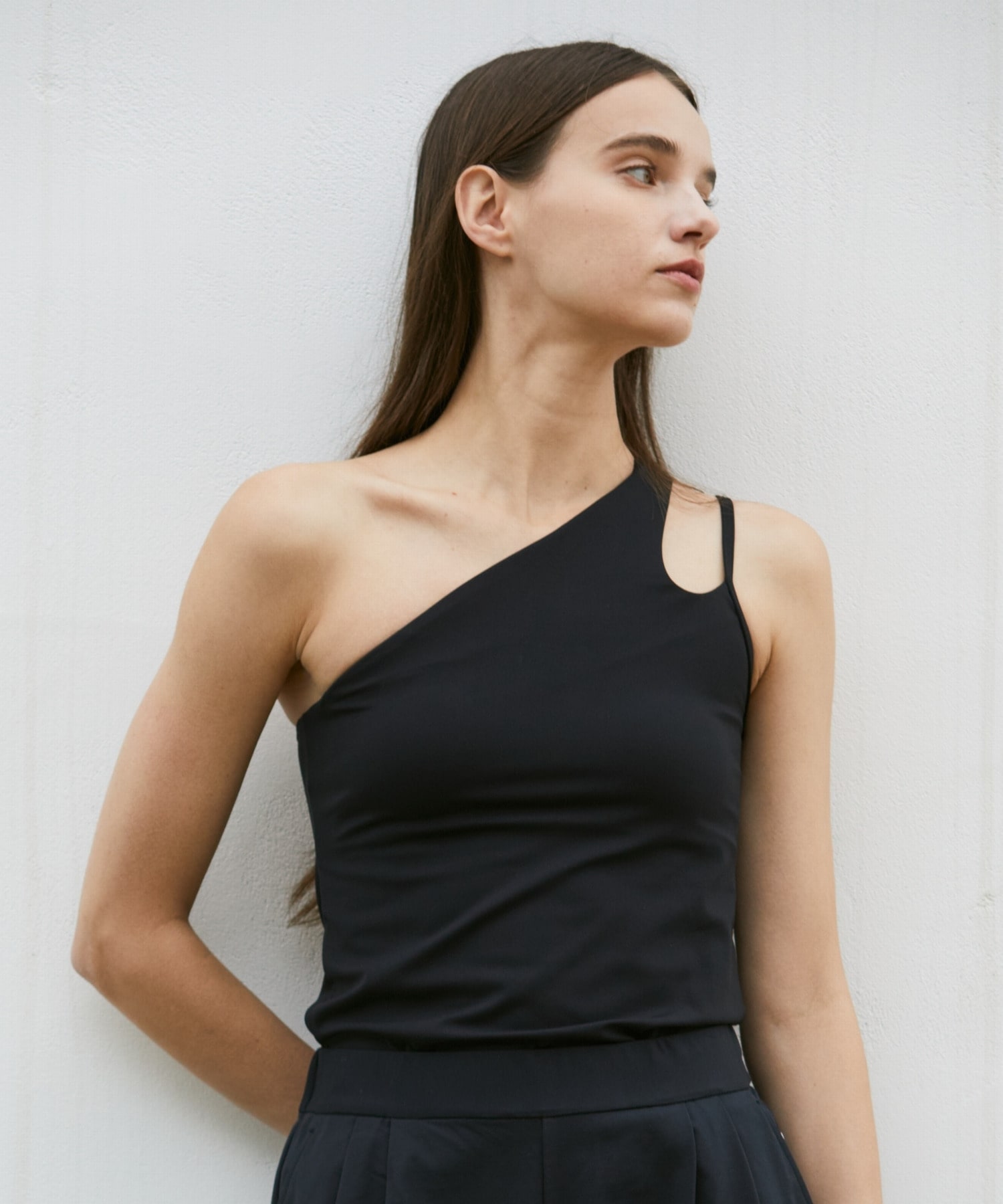 【Julier】YOGA FITアシメミドルトップス/パット付き・UVカット・吸汗速乾・ホットヨガ対応・水着・水陸両用 詳細画像 グレー 1