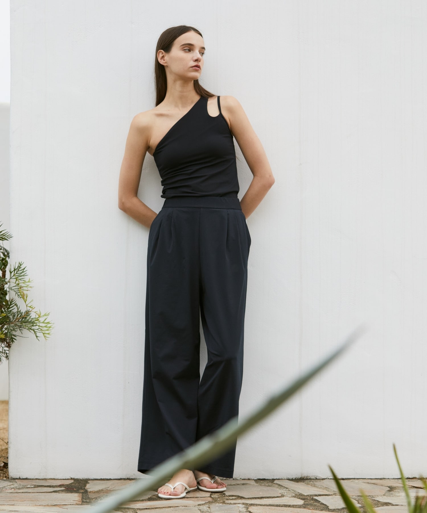 【Julier】YOGA FITアシメミドルトップス/パット付き・UVカット・吸汗速乾・ホットヨガ対応・水着・水陸両用 詳細画像 グレー 3