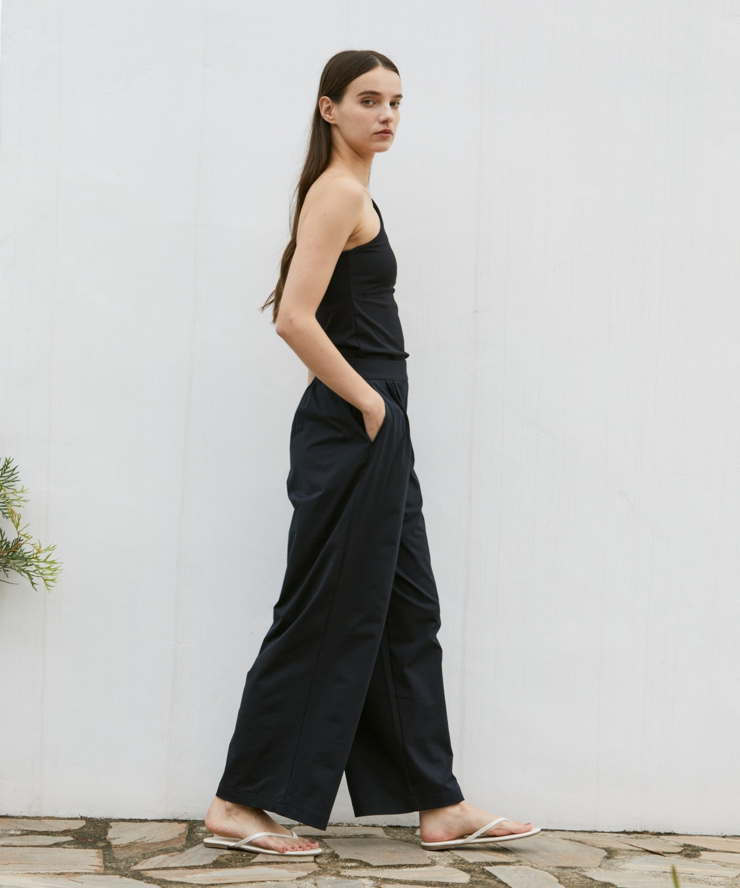 【Julier】YOGA FITアシメミドルトップス/パット付き・UVカット・吸汗速乾・ホットヨガ対応・水着・水陸両用 詳細画像 グレー 4