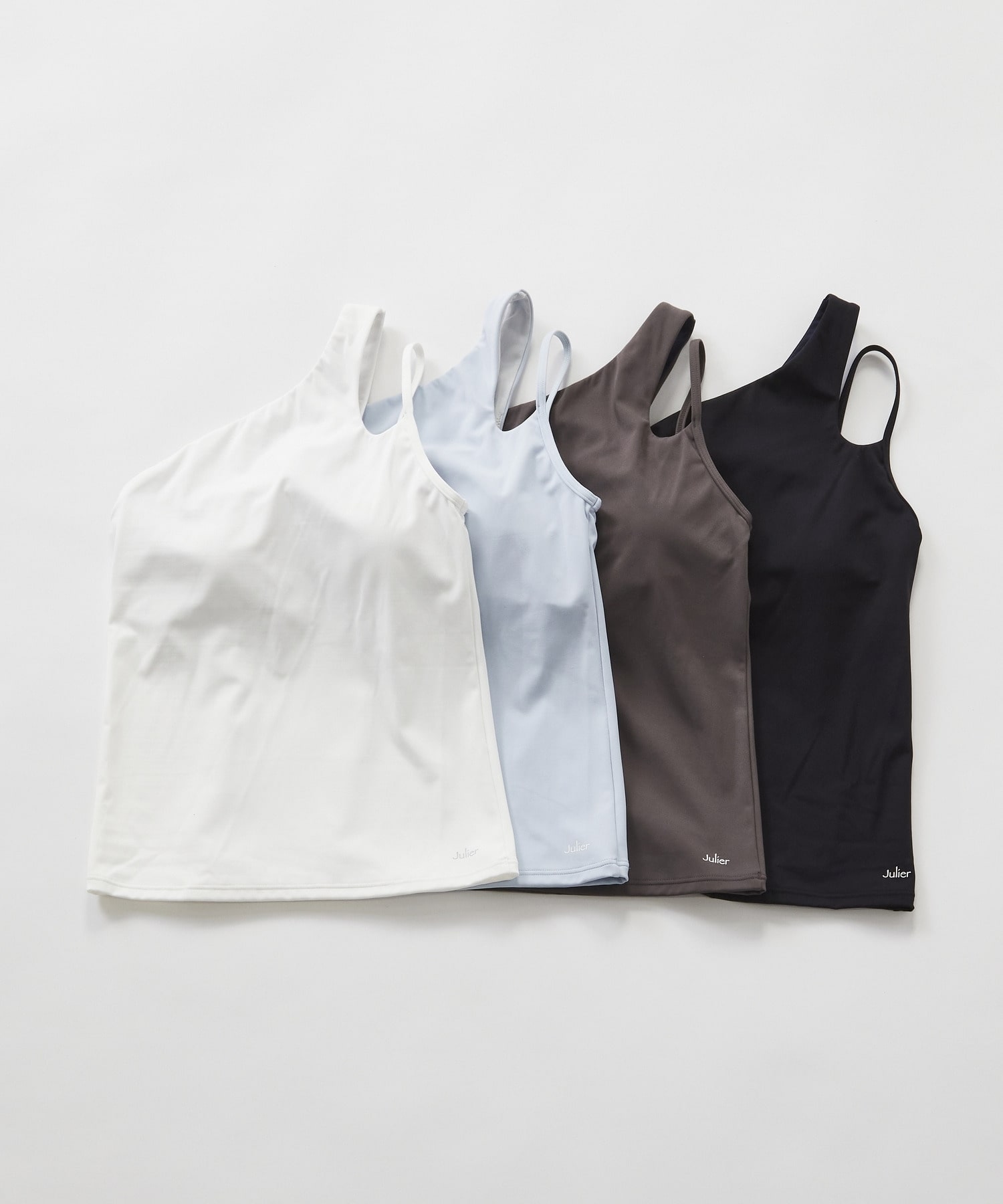 【Julier】YOGA FITアシメミドルトップス/パット付き・UVカット・吸汗速乾・ホットヨガ対応・水着・水陸両用 詳細画像 グレー 6