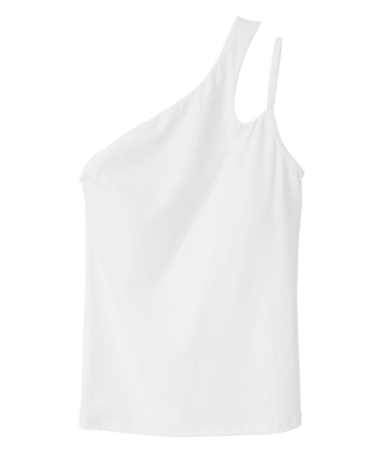 【Julier】YOGA FITアシメミドルトップス/パット付き・UVカット・吸汗速乾・ホットヨガ対応・水着・水陸両用 詳細画像 ホワイト 1