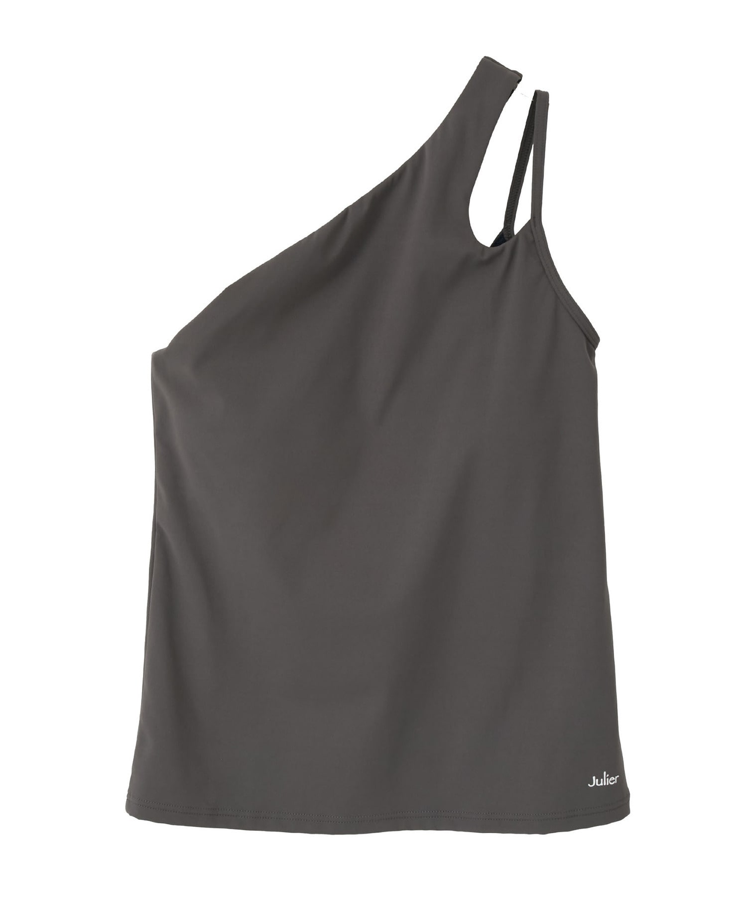 【Julier】YOGA FITアシメミドルトップス/パット付き・UVカット・吸汗速乾・ホットヨガ対応・水着・水陸両用 詳細画像 グレー 1