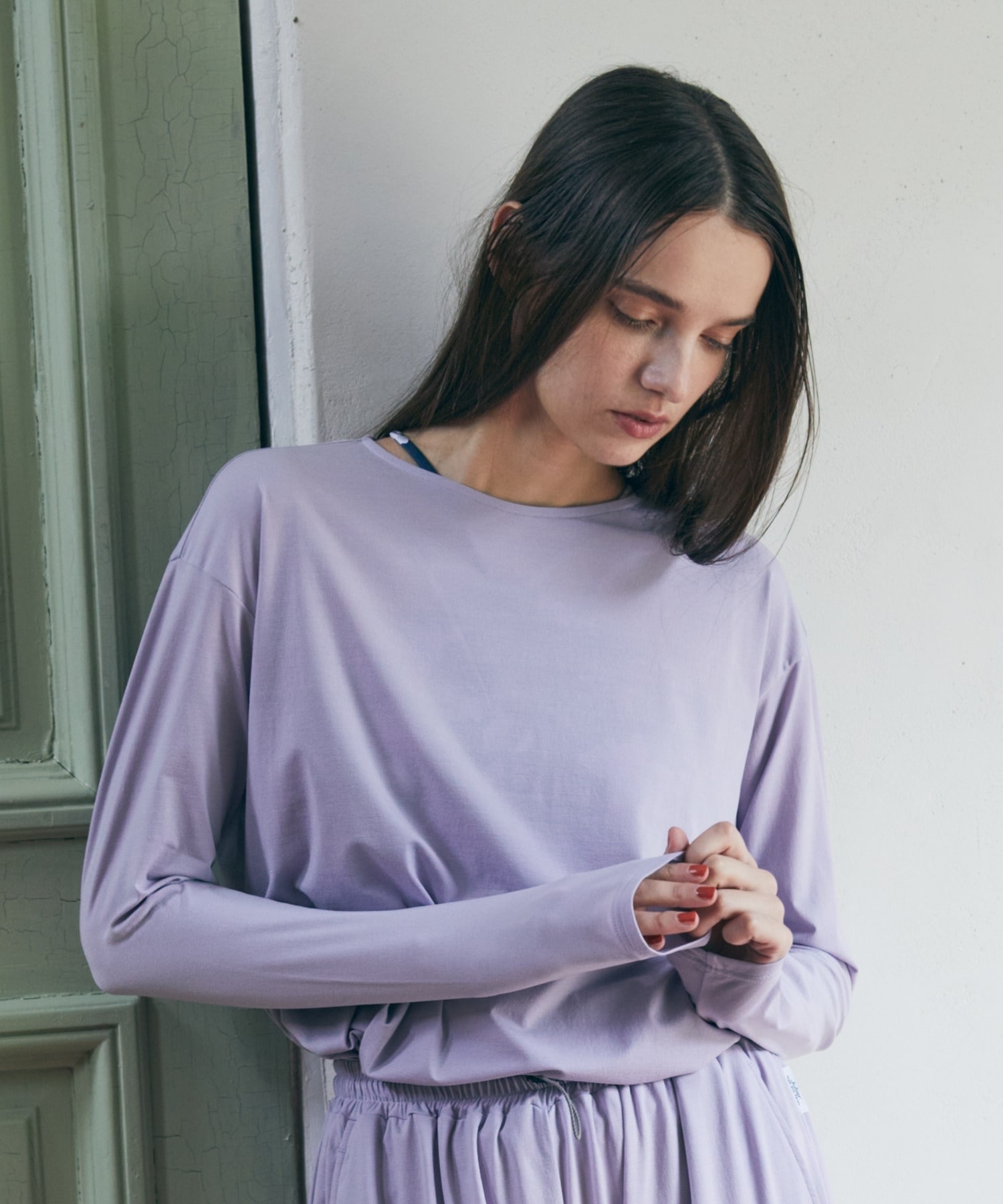 【Julier】ライトプライム バッククロスプルオーバー/エコ・UVカット・吸汗速乾・ホットヨガ対応・ラッシュガード 詳細画像 ネイビー 2