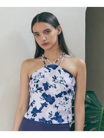 【Julier】flash flowerプリントキャミソール/パット付き・UVカット・吸汗速乾・ホットヨガ対応・水着・水陸両用 詳細画像 ブルー 4