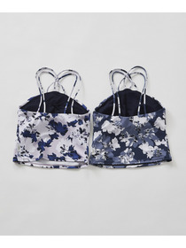 【Julier】flash flowerプリントキャミソール/パット付き・UVカット・吸汗速乾・ホットヨガ対応・水着・水陸両用 詳細画像 ブルー 9