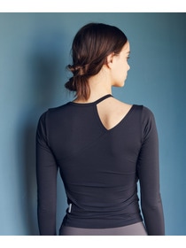 【Julier】エコシーベア天ロングスリーブプルオーバー/パット付き・エコ・UVカット・吸汗速乾・ホットヨガ対応・ラッシュガード  詳細画像 ブラック 2