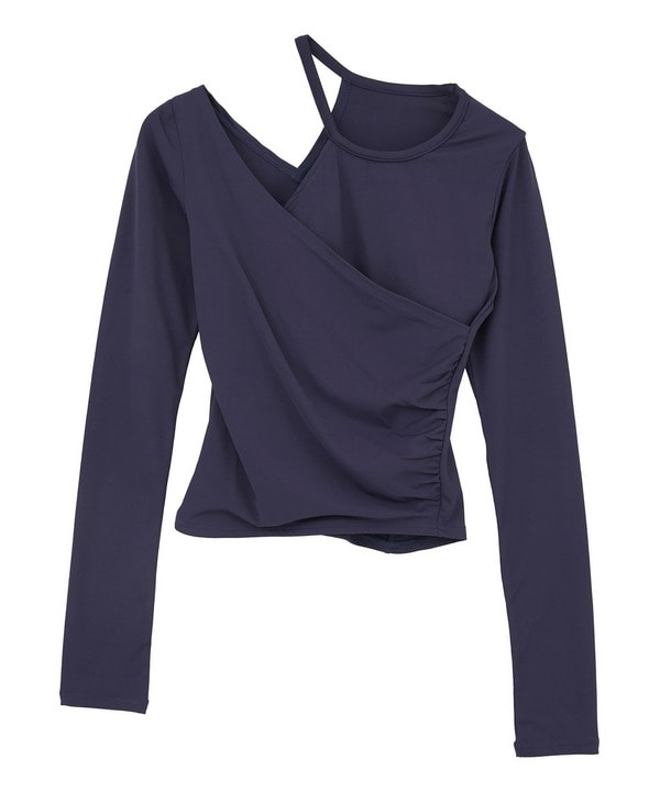 エコシーベア天ロングスリーブプルオーバー/パット付き・エコ・UVカット・吸汗速乾・ホットヨガ対応・ラッシュガード  詳細画像 パープル 1