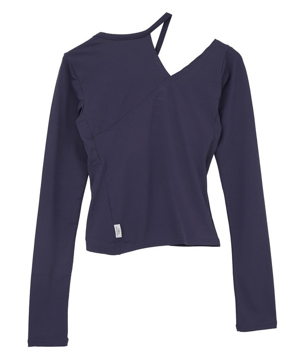 エコシーベア天ロングスリーブプルオーバー/パット付き・エコ・UVカット・吸汗速乾・ホットヨガ対応・ラッシュガード  詳細画像 パープル 2