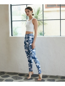 【Julier】flash flowerプリントレギンス/UVカット・吸汗速乾・ホットヨガ対応・水着・水陸両用 詳細画像 ブルー 2