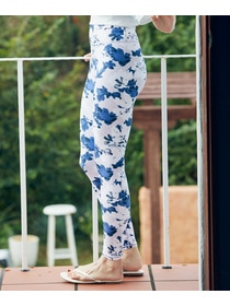 【Julier】flash flowerプリントレギンス/UVカット・吸汗速乾・ホットヨガ対応・水着・水陸両用 詳細画像 ブルー 4