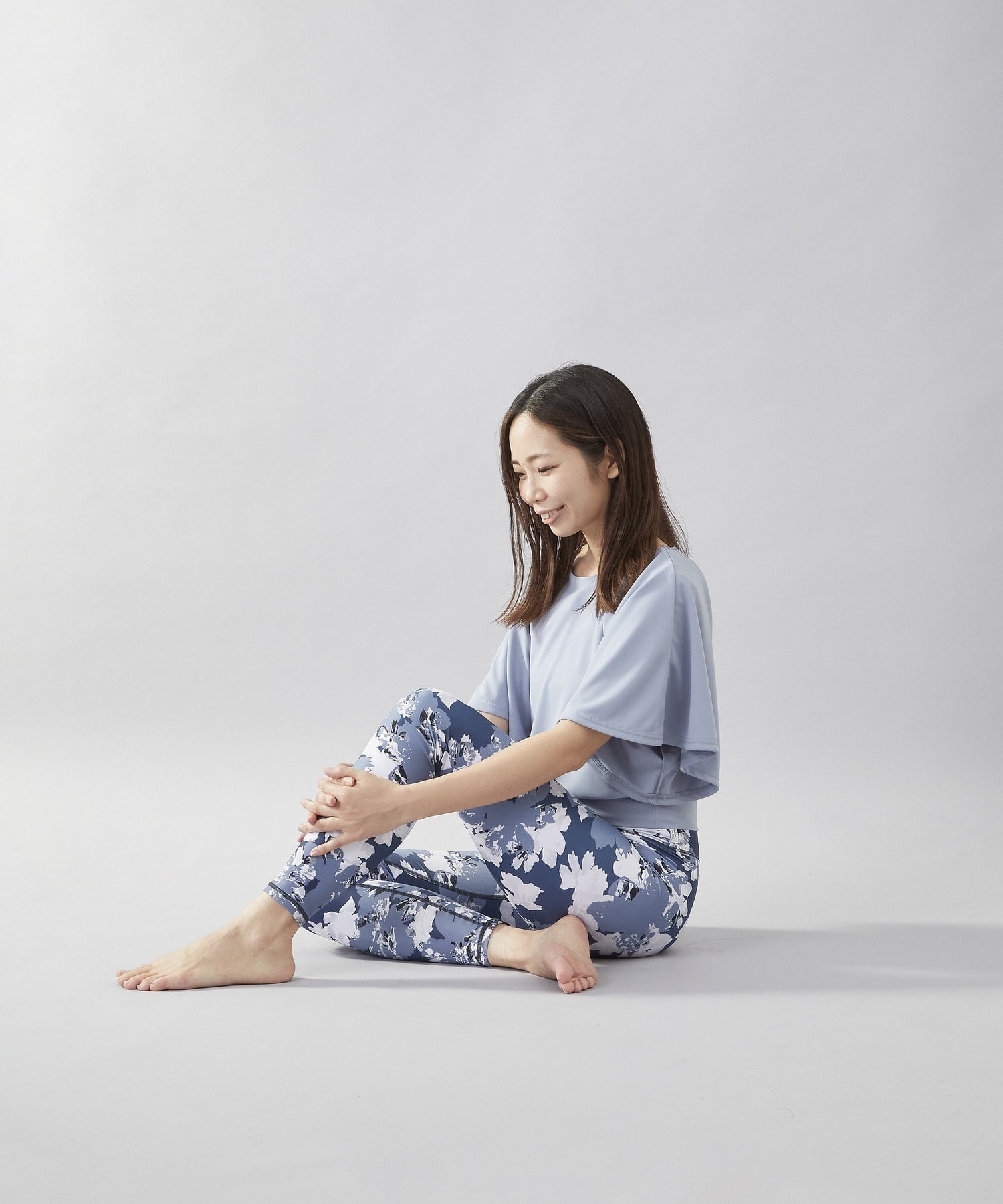 【Julier】flash flowerプリントレギンス/UVカット・吸汗速乾・ホットヨガ対応・水着・水陸両用 詳細画像 ブルー 23