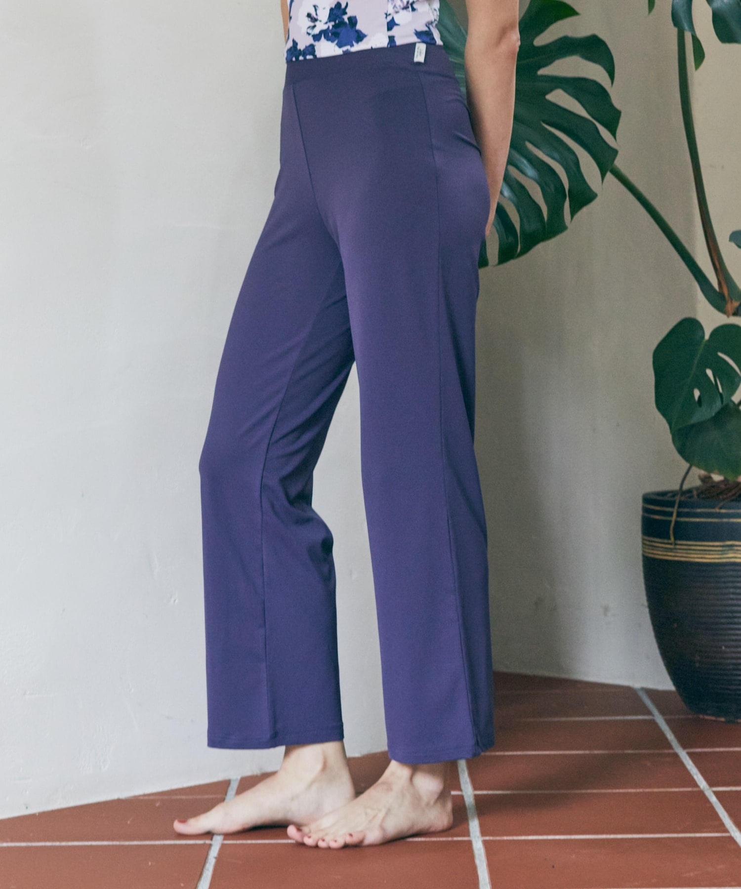 【Julier】エコシーベア天フレアレギンス/エコ・UVカット・ホットヨガ対応・ラッシュガード  詳細画像 パープル 1