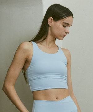 【Julier】【定番】YOGA FITショートトップス/パット付き・UVカット・吸汗速乾・ホットヨガ対応・水着・水陸両用 詳細画像 ブルー 1