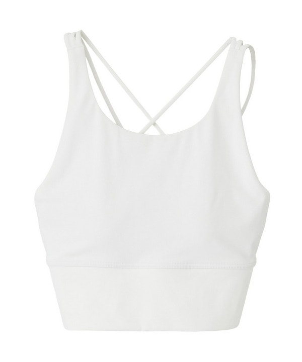 【定番】YOGA FITショートトップス/パット付き・UVカット・吸汗速乾・ホットヨガ対応・水着・水陸両用 詳細画像 ホワイト 2