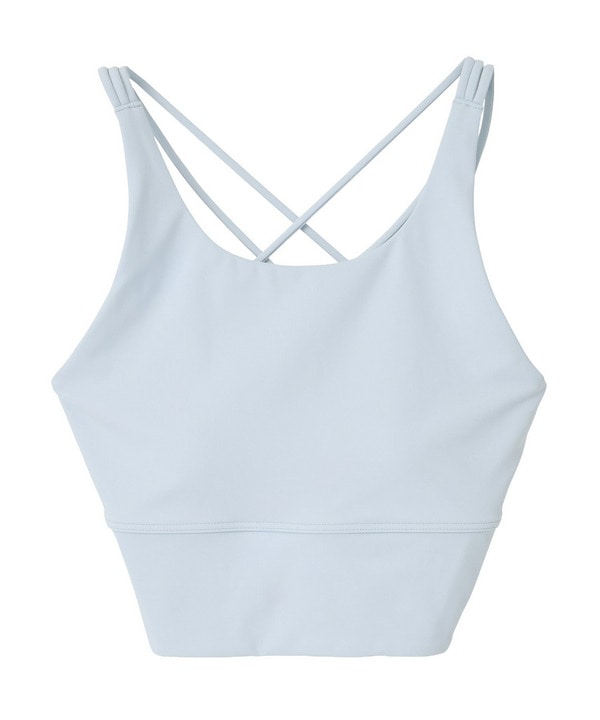 【定番】YOGA FITショートトップス/パット付き・UVカット・吸汗速乾・ホットヨガ対応・水着・水陸両用 詳細画像 ブルー 2