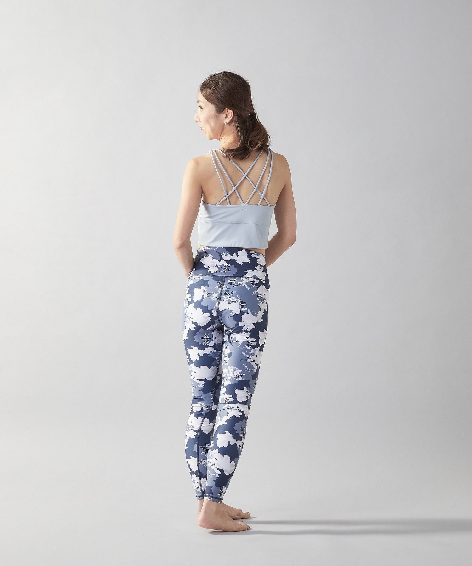 【Julier】【定番】YOGA FITショートトップス/パット付き・UVカット・吸汗速乾・ホットヨガ対応・水着・水陸両用 詳細画像 ブラック 19