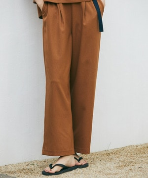 【Julier】ジェントルツイルギャザーパンツ/UVカット・吸水速乾・接触冷感 詳細画像 ブラウン 1