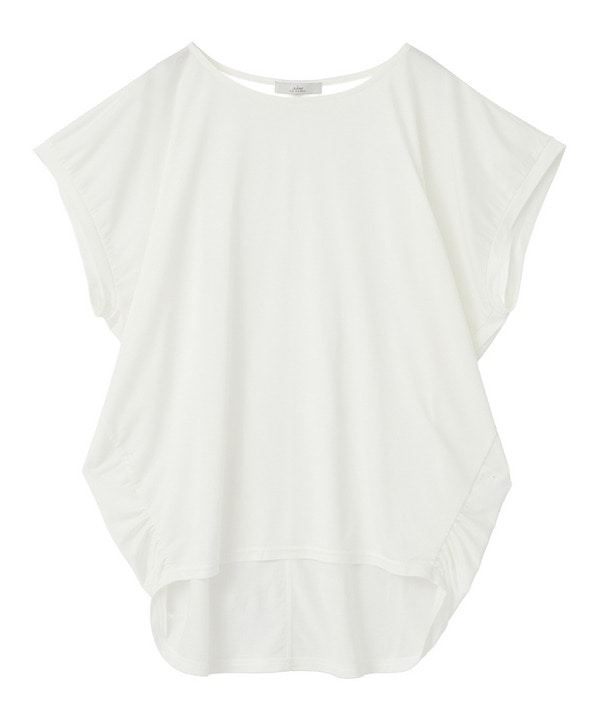 マイクロ天竺ドレープトップス/エコ・マタニティ対応 詳細画像 ホワイト 1