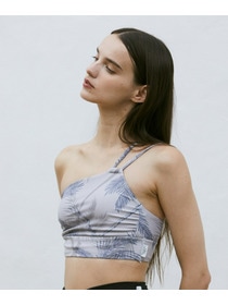 【Julier】palm treeアシンメトリーブラトップ/パット付き・UVカット・吸汗速乾・ホットヨガ対応・水着・水陸両用 詳細画像 オレンジ 1