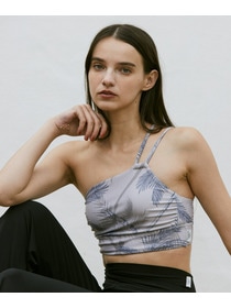 【Julier】palm treeアシンメトリーブラトップ/パット付き・UVカット・吸汗速乾・ホットヨガ対応・水着・水陸両用 詳細画像 オレンジ 2