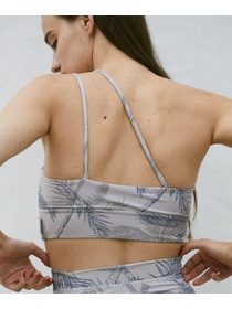 【Julier】palm treeアシンメトリーブラトップ/パット付き・UVカット・吸汗速乾・ホットヨガ対応・水着・水陸両用 詳細画像 オレンジ 3