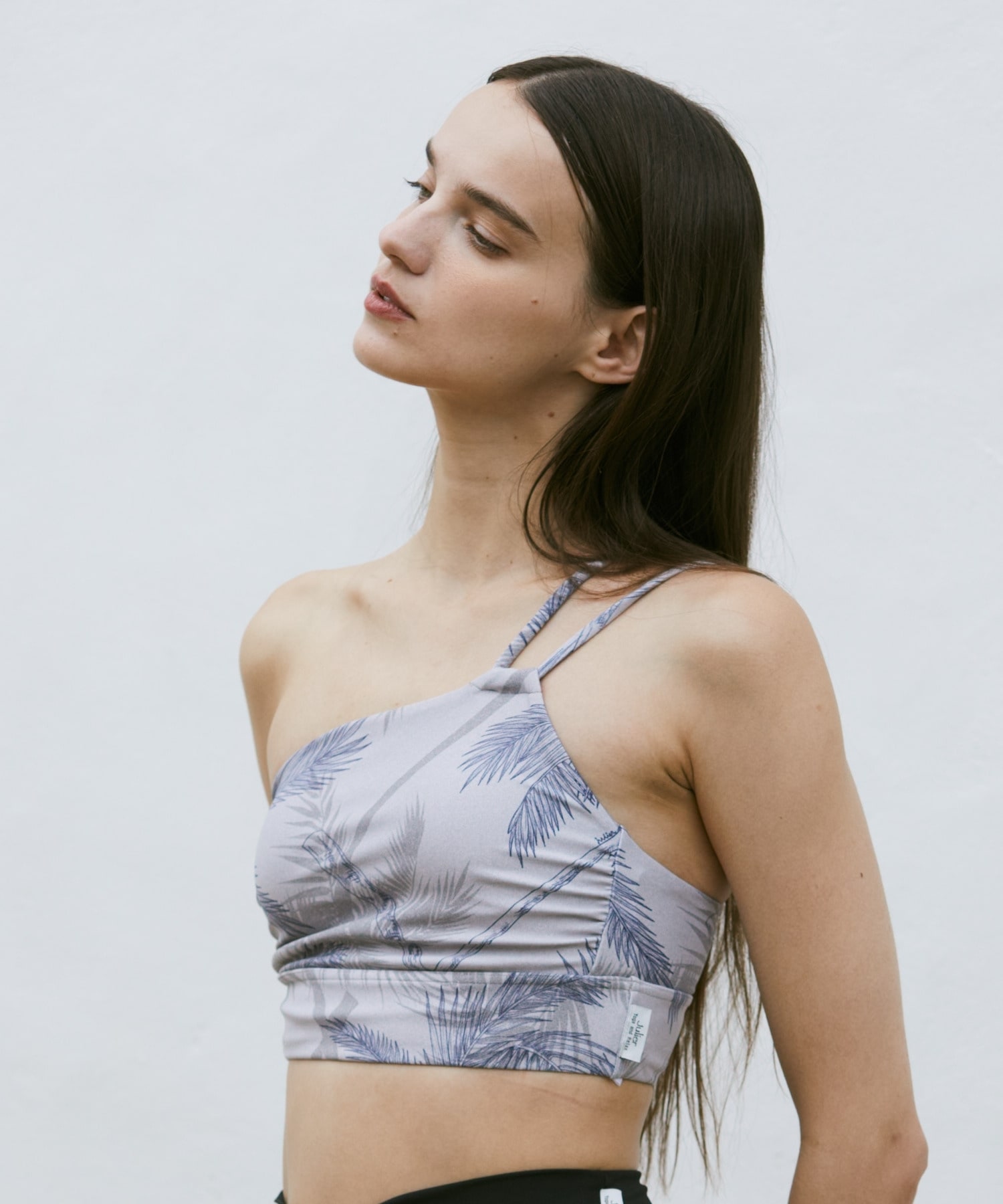 【Julier】palm treeアシンメトリーブラトップ/パット付き・UVカット・吸汗速乾・ホットヨガ対応・水着・水陸両用 詳細画像 オレンジ 1