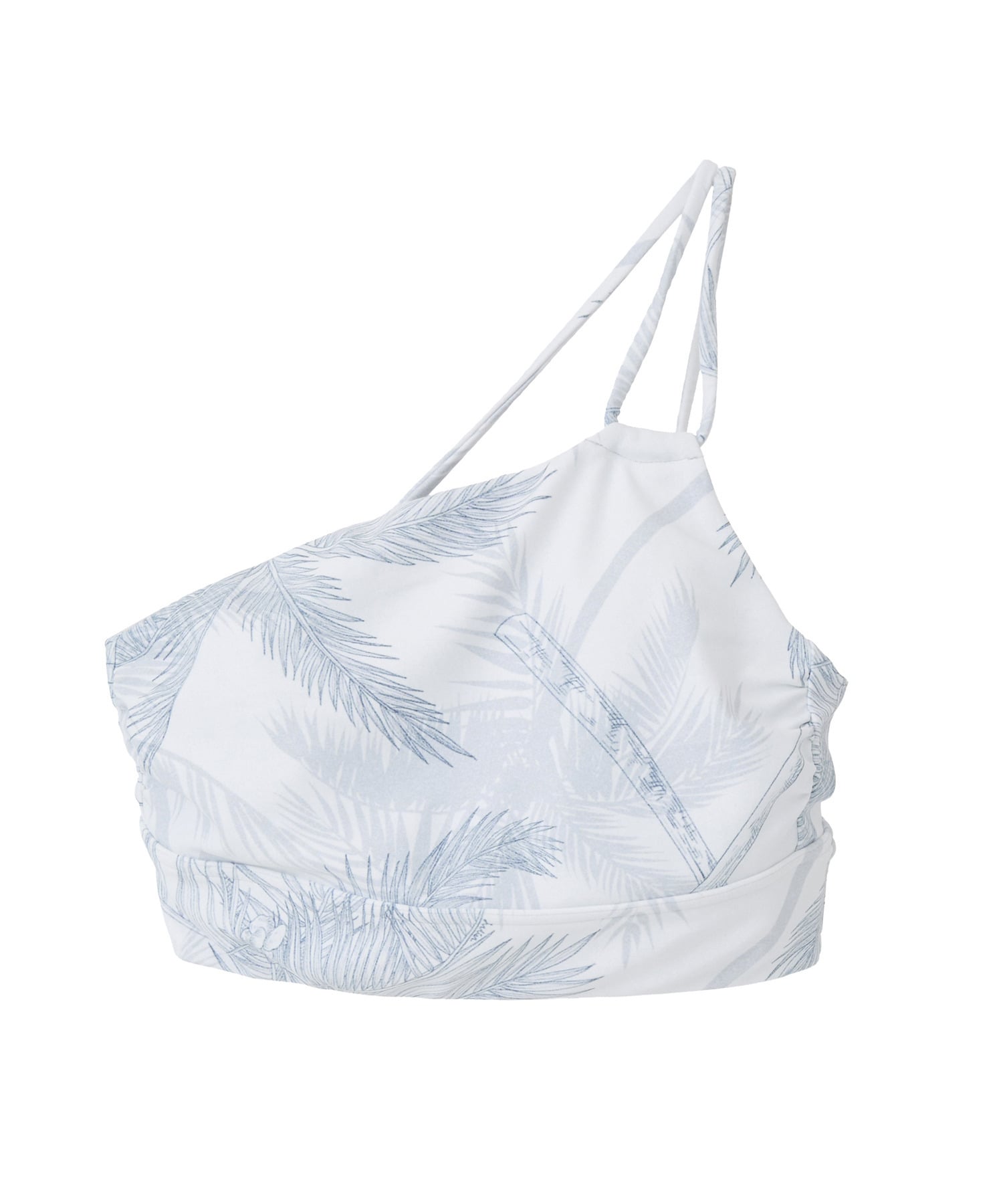 【Julier】palm treeアシンメトリーブラトップ/パット付き・UVカット・吸汗速乾・ホットヨガ対応・水着・水陸両用 詳細画像 ホワイト 2