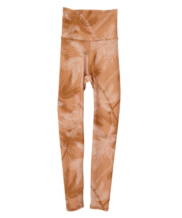 palm treeプリントスーパーハイレギンス/UVカット・吸汗速乾・ホットヨガ対応・水着・水陸両用 詳細画像 オレンジ 2