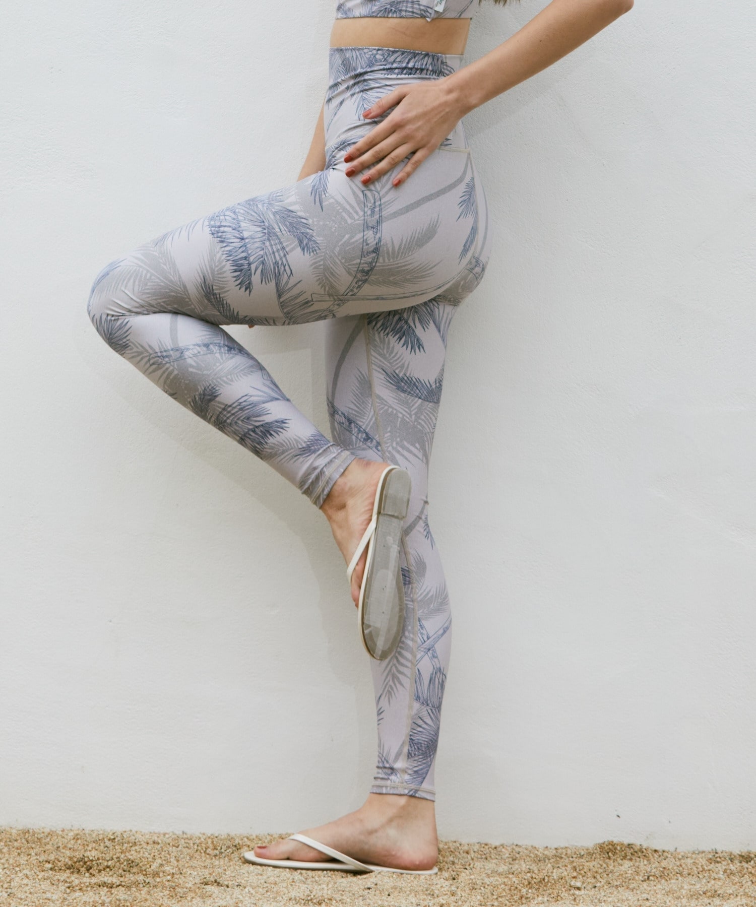 【Julier】palm treeプリントスーパーハイレギンス/UVカット・吸汗速乾・ホットヨガ対応・水着・水陸両用 詳細画像 オレンジ 1