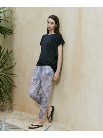 【Julier】palm treeプリントギャザーパンツ/UVカット・吸汗速乾・ホットヨガ対応・水着・水陸両用 詳細画像 オレンジ 3