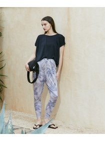 【Julier】palm treeプリントギャザーパンツ/UVカット・吸汗速乾・ホットヨガ対応・水着・水陸両用 詳細画像 オレンジ 4