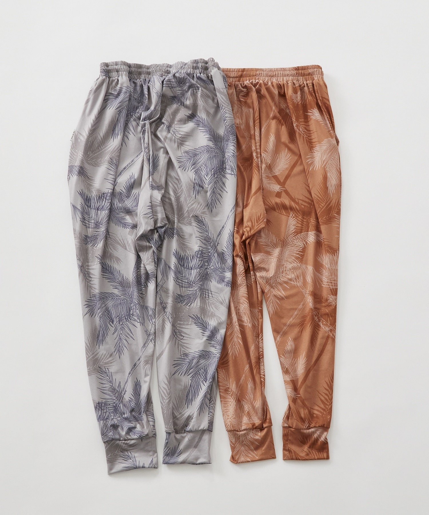 【Julier】palm treeプリントギャザーパンツ/UVカット・吸汗速乾・ホットヨガ対応・水着・水陸両用 詳細画像 オレンジ 6