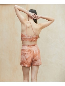 【Julier】palm treeプリントショートパンツ/UVカット・吸汗速乾・ホットヨガ対応・水着・水陸両用 詳細画像 ベージュ 4