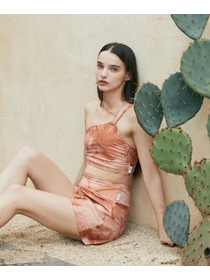 【Julier】palm treeプリントショートパンツ/UVカット・吸汗速乾・ホットヨガ対応・水着・水陸両用 詳細画像 ベージュ 5