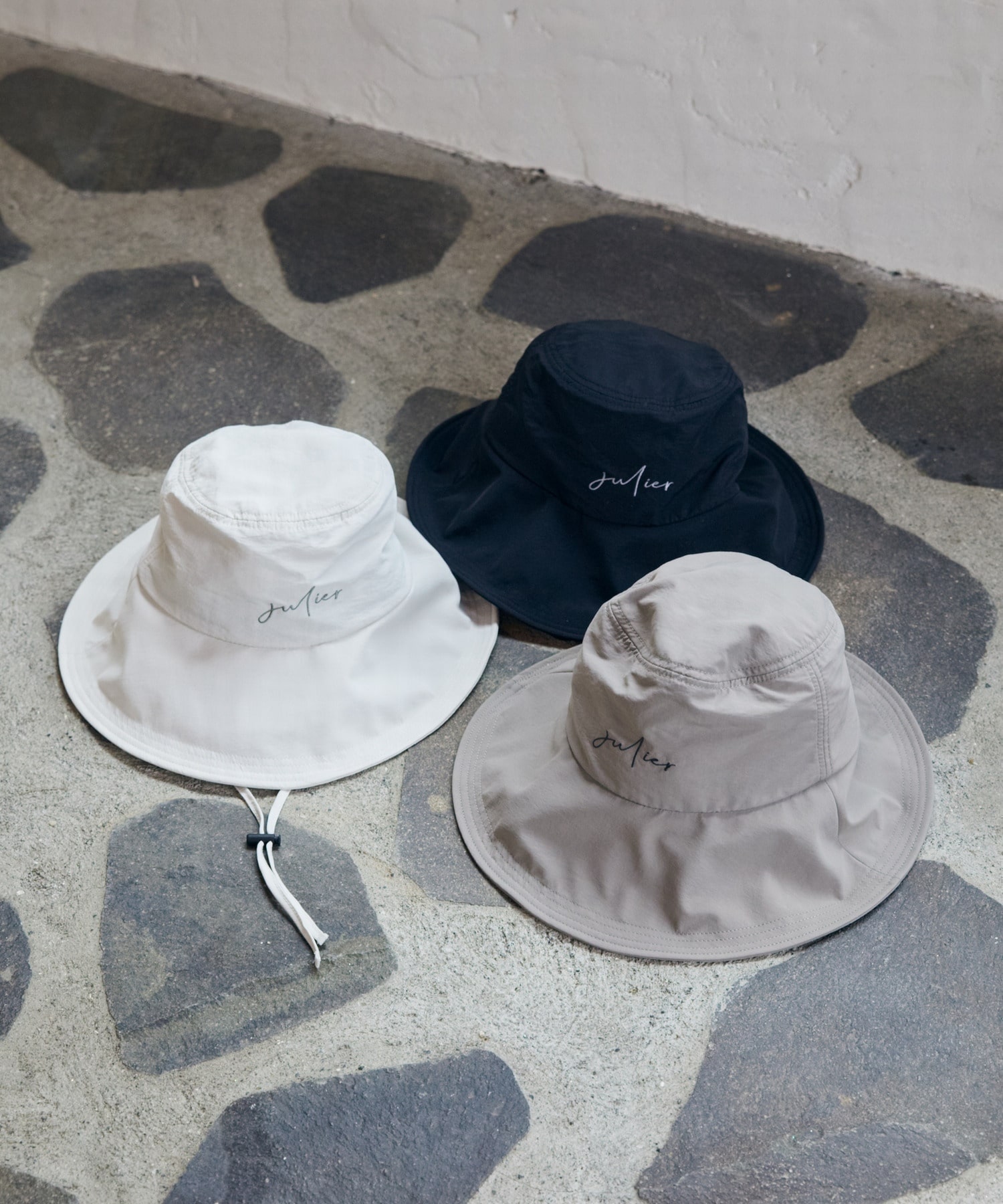 【Julier】撥水アウトドアハット/UVカット・撥水・紐取り外し可能 詳細画像 ブラック 3