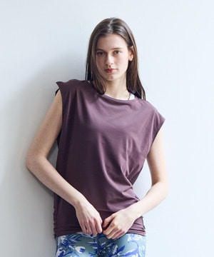 【Julier】【定番】Ecocoベア天竺チュニック/エコ・UVカット・吸汗速乾・ハイストレッチ・ホットヨガ対応・ラッシュガード 詳細画像 ブラウン 1