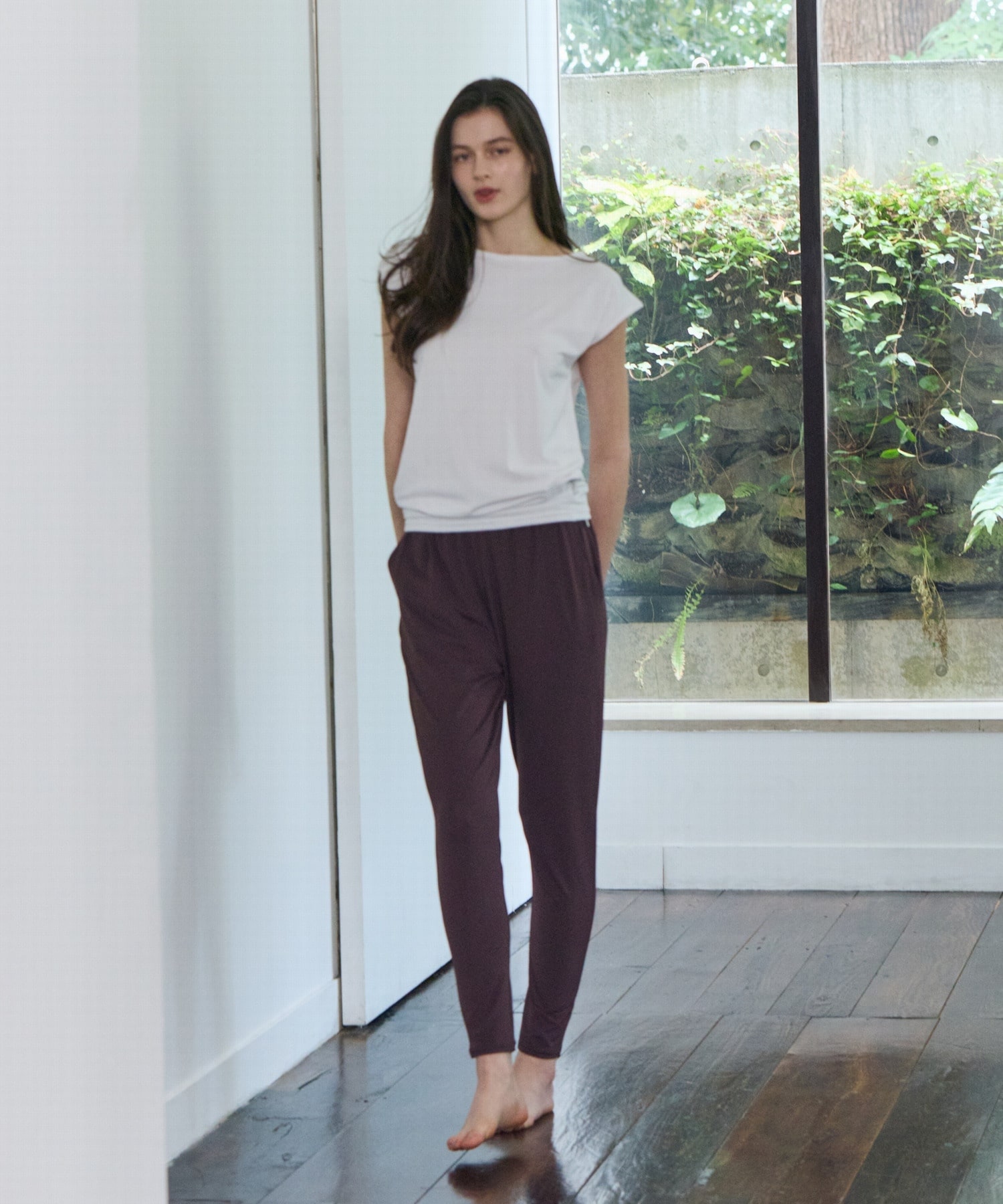 【Julier】【定番】Ecocoベア天竺チュニック/エコ・UVカット・吸汗速乾・ハイストレッチ・ホットヨガ対応・ラッシュガード 詳細画像 ブラック 2