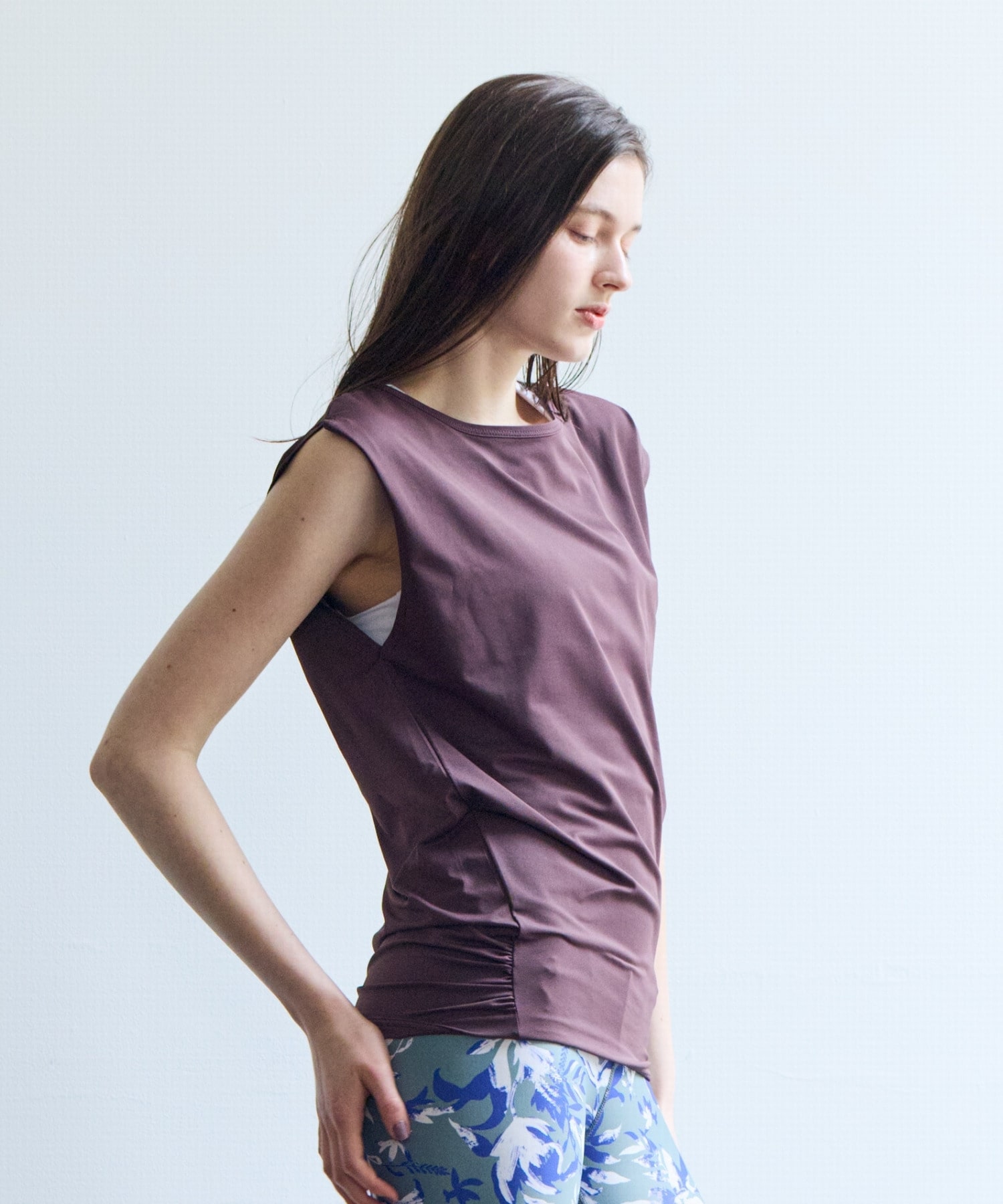 【Julier】【定番】Ecocoベア天竺チュニック/エコ・UVカット・吸汗速乾・ハイストレッチ・ホットヨガ対応・ラッシュガード 詳細画像 ブラック 3