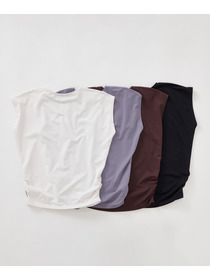 【Julier】【定番】Ecocoフレンチスリーブトップス/エコ・UVカット・吸汗速乾・ハイストレッチ・ホットヨガ対応・ラッシュガード 詳細画像 ブラック 7