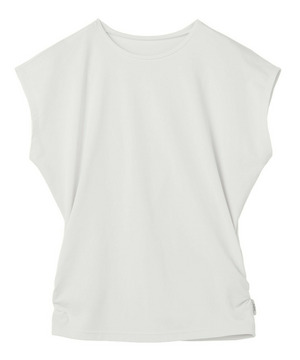 【Julier】【定番】Ecocoフレンチスリーブトップス/エコ・UVカット・吸汗速乾・ハイストレッチ・ホットヨガ対応・ラッシュガード 詳細画像 ホワイト 1