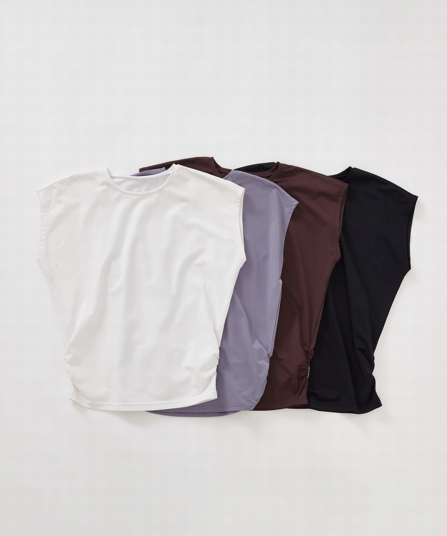 【Julier】【定番】Ecocoフレンチスリーブトップス/エコ・UVカット・吸汗速乾・ハイストレッチ・ホットヨガ対応・ラッシュガード 詳細画像 ブラック 6